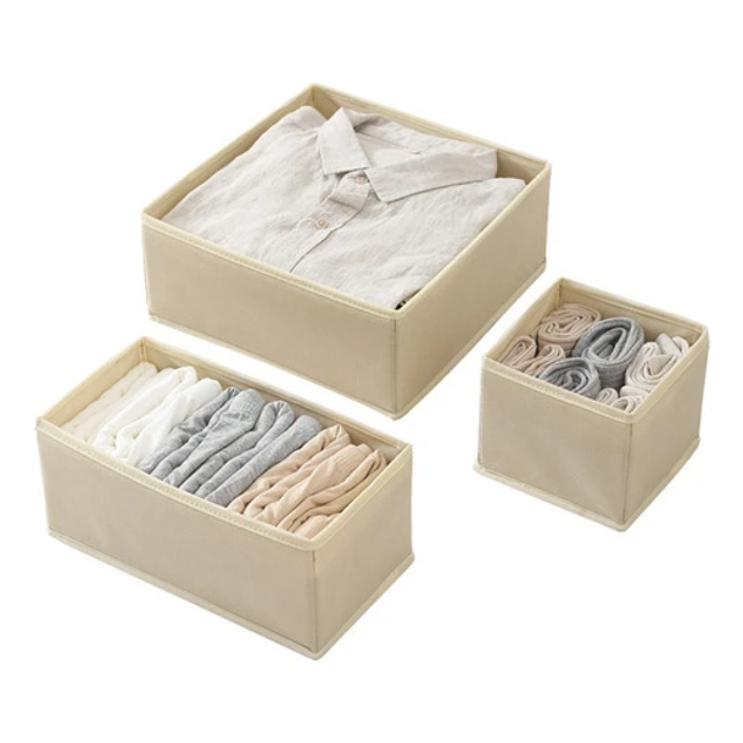 SET DE 6 CAJAS PLEGABLE ORGANIZADOR DE ROPA INTERIOR Y MAS - 2