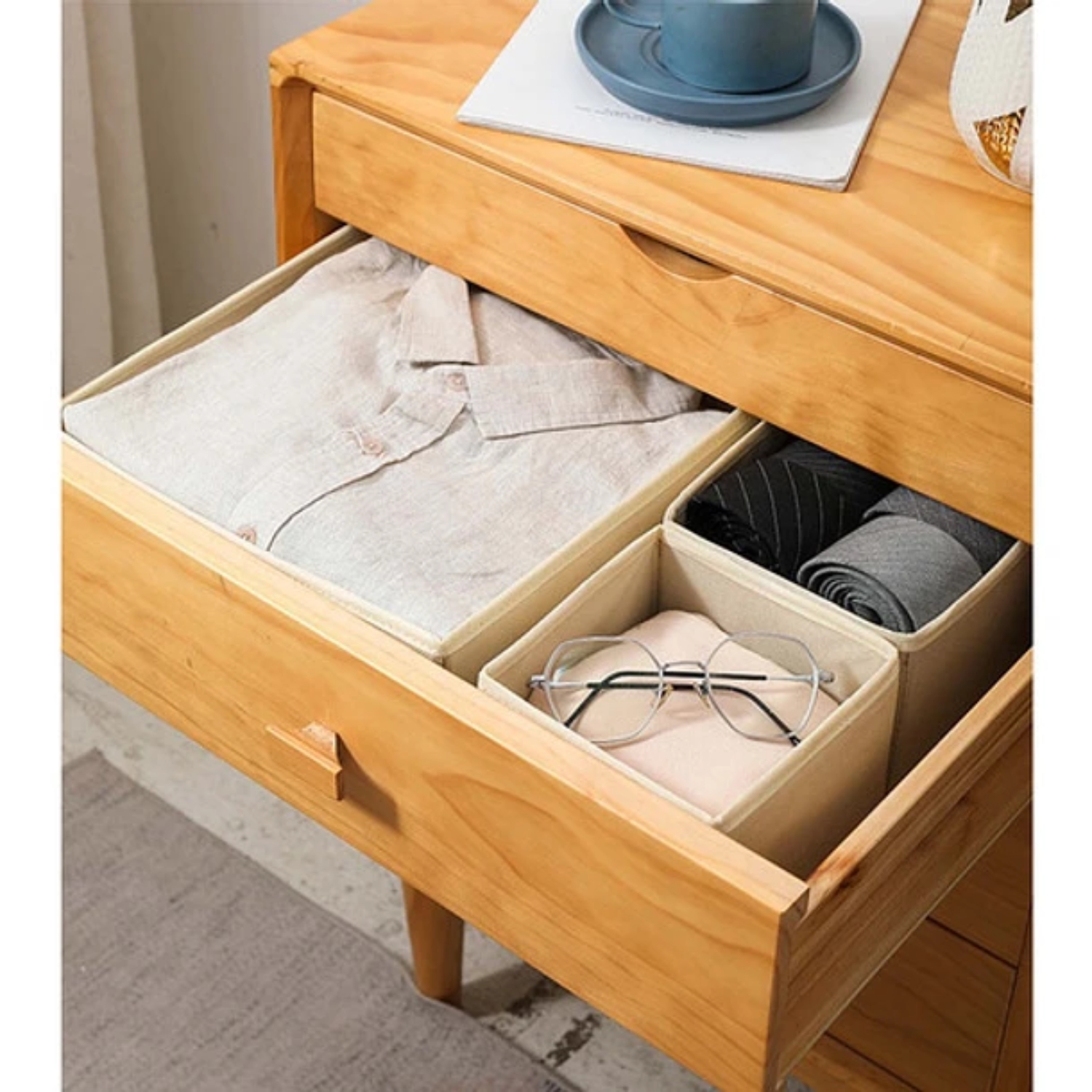SET DE 6 CAJAS PLEGABLE ORGANIZADOR DE ROPA INTERIOR Y MAS - 7