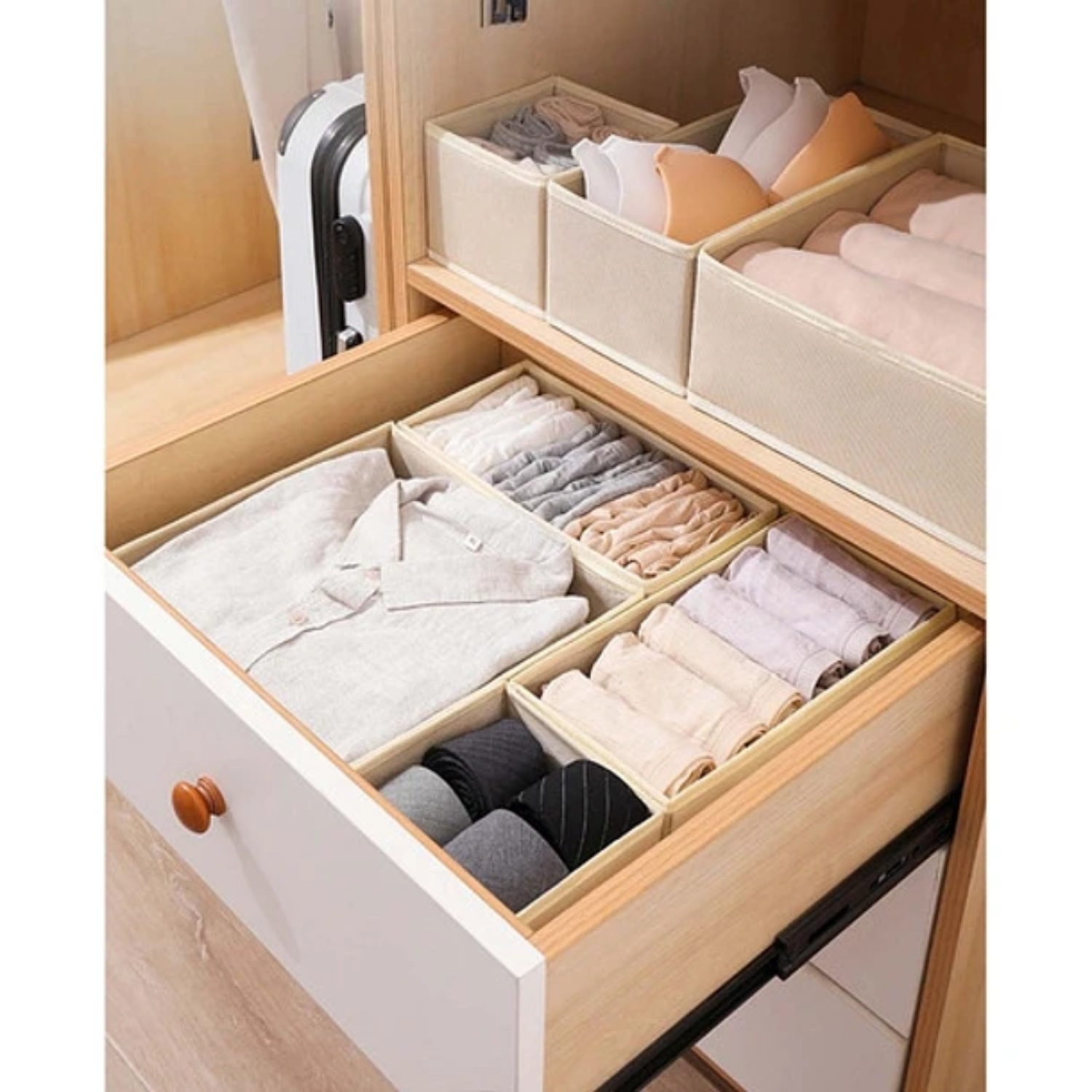 SET DE 6 CAJAS PLEGABLE ORGANIZADOR DE ROPA INTERIOR Y MAS - 8