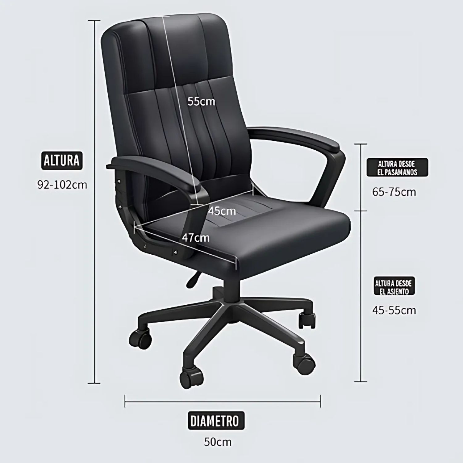 Silla 360 De Oficina U Hogar Ejecutivo Giratoria - 2