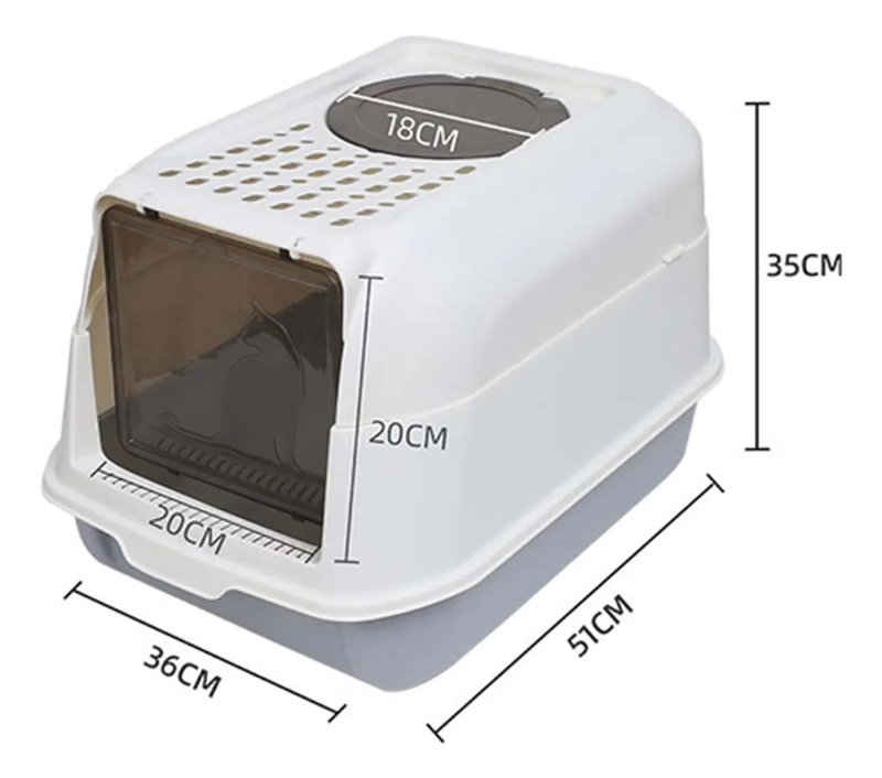 CAJA ARENERO CERRADO ANTISALPICADURAS SANITARIA PARA GATO - 2