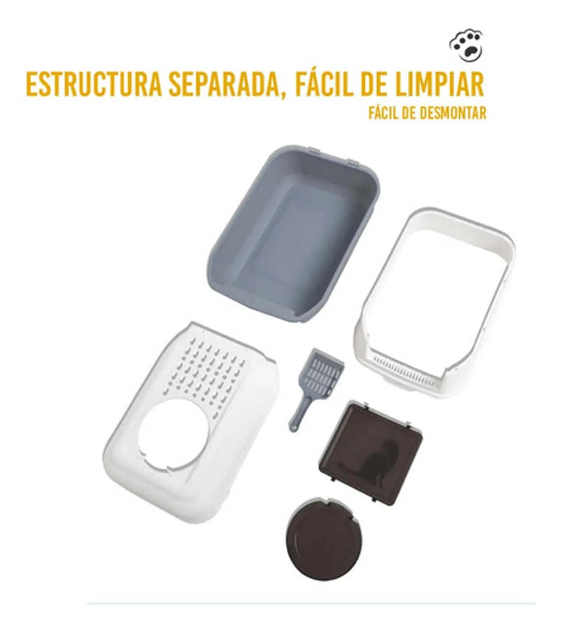 CAJA ARENERO CERRADO ANTISALPICADURAS SANITARIA PARA GATO - 4