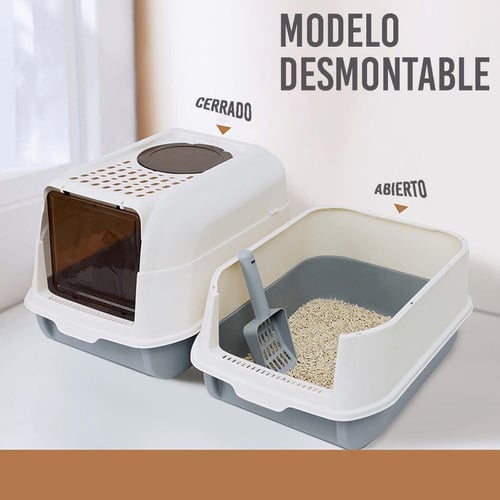 CAJA ARENERO CERRADO ANTISALPICADURAS SANITARIA PARA GATO - 4