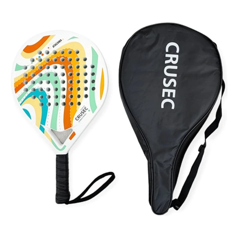 PALA PADEL CRUSEC FIBRA DE CARBONO 38MM CON BOLSO DEPORTE PLAYA - 1