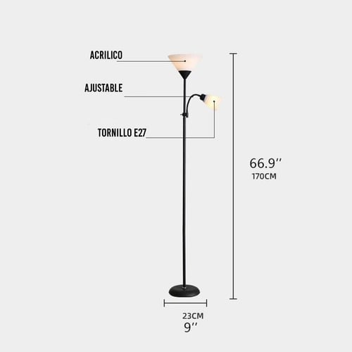 LÁMPARA DE PIE CRUSEC NÓRDICA ELEGANTE AJUSTABLE DECORATIVA - 2