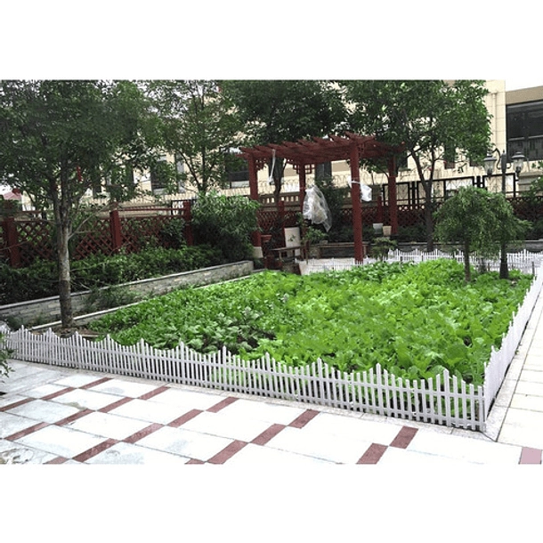 VALLA DE JARDÍN CON BORDE BLANCO PACK 4 RESISTENTE 80X53CM - 4