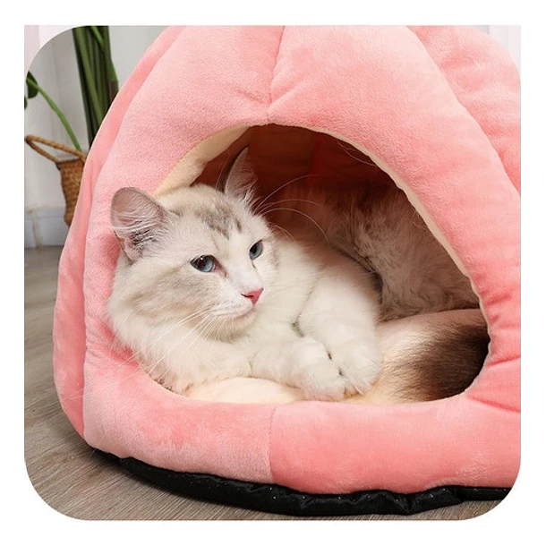 CASA PERROS GATOS CRUSEC NIDO CALABAZA MELON PLEGABLE TALLA L - 2