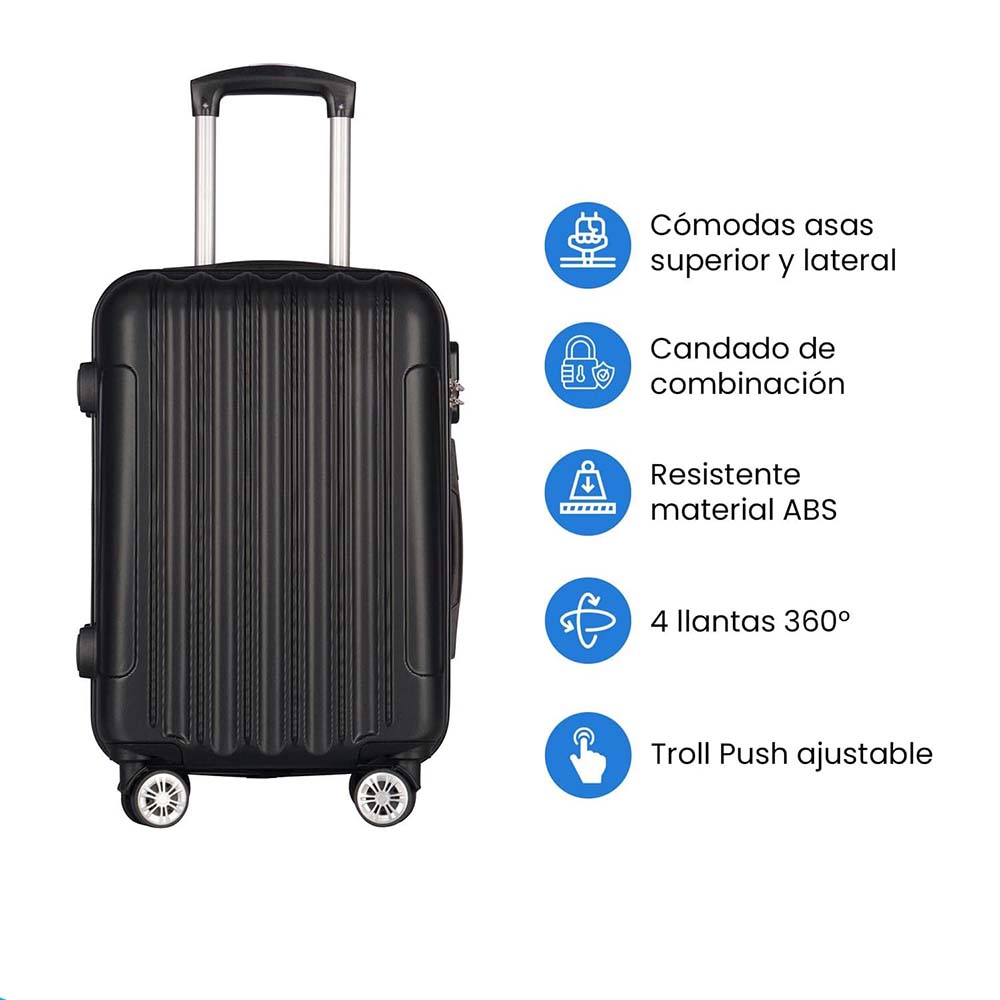 SET DE 3 MALETAS DE VIAJE EQUIPAJE RESISTENTE CON CERRADURA - 5