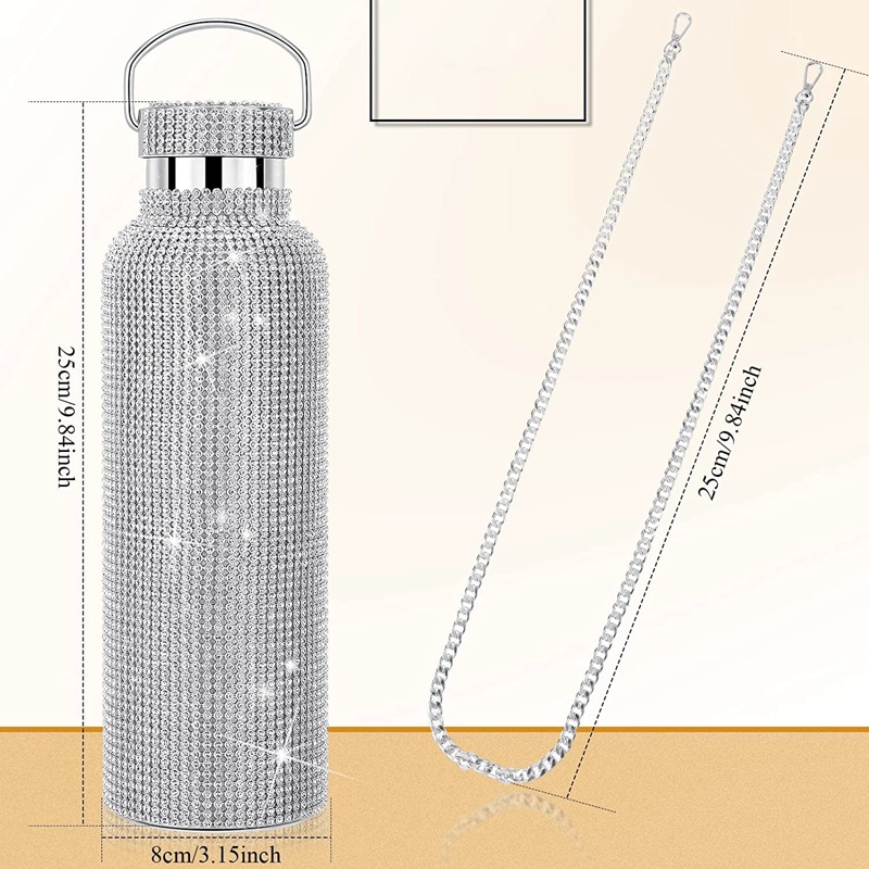 TERMO BOTELLA DISEÑO DIAMANTES 500ML PORTATIL TERMICA - 3