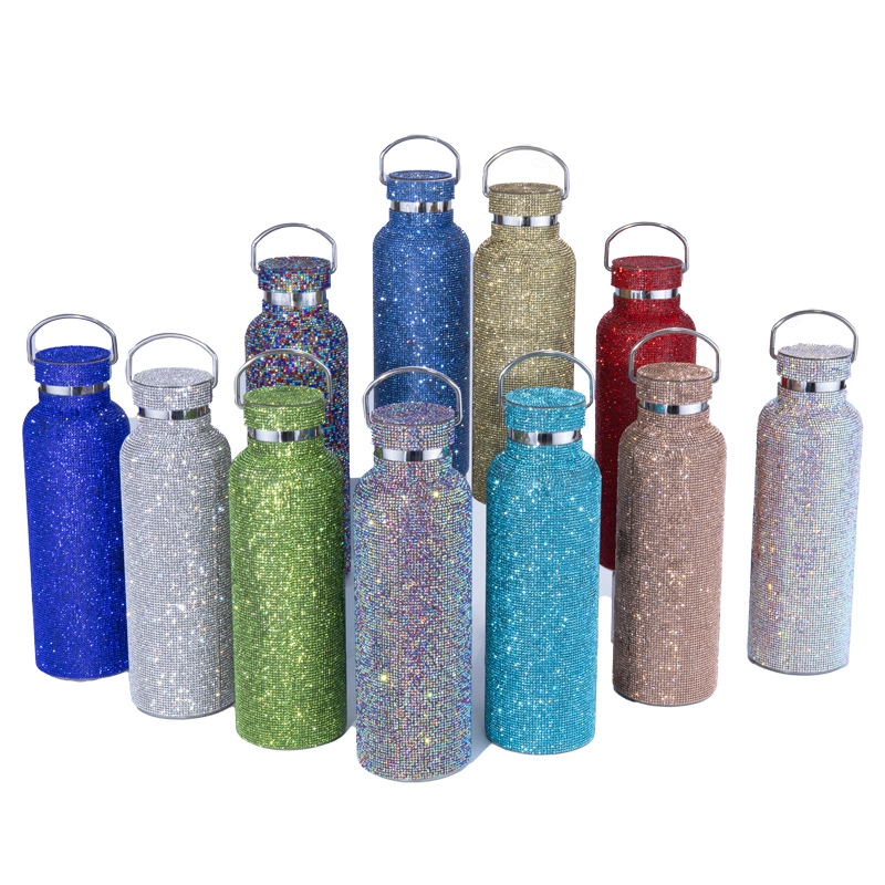 TERMO BOTELLA DISEÑO DIAMANTES 500ML PORTATIL TERMICA - 4