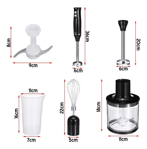 Batidora De Mano 4 En 1 Con Cuchillas Extraibles 500w - 6