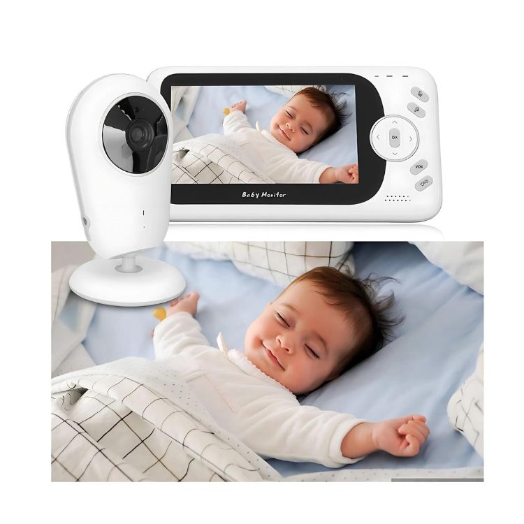 CÁMARA CRUSEC MONITOR VÍDEO BEBÉS PORTÁTIL CON MUSICA BLANCO - 3