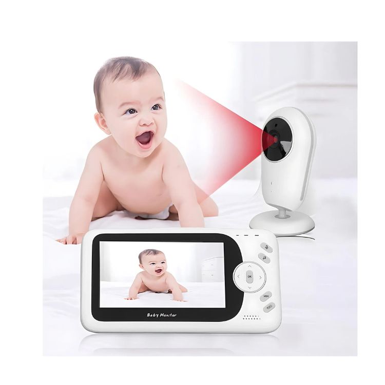 CÁMARA CRUSEC MONITOR VÍDEO BEBÉS PORTÁTIL CON MUSICA BLANCO - 4