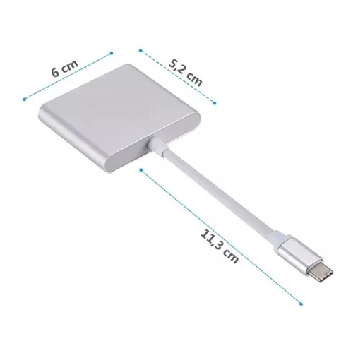 ADAPTADOR MULTIPUERTO 3 EN 1 USB TIPO C 3.0 A HDMI 4K - 2