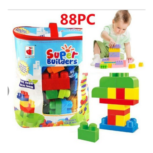 BLOKS JUEGO DE CONSTRUCCIÓN MULTICOLOR 88 PIEZAS DELUXE - 1