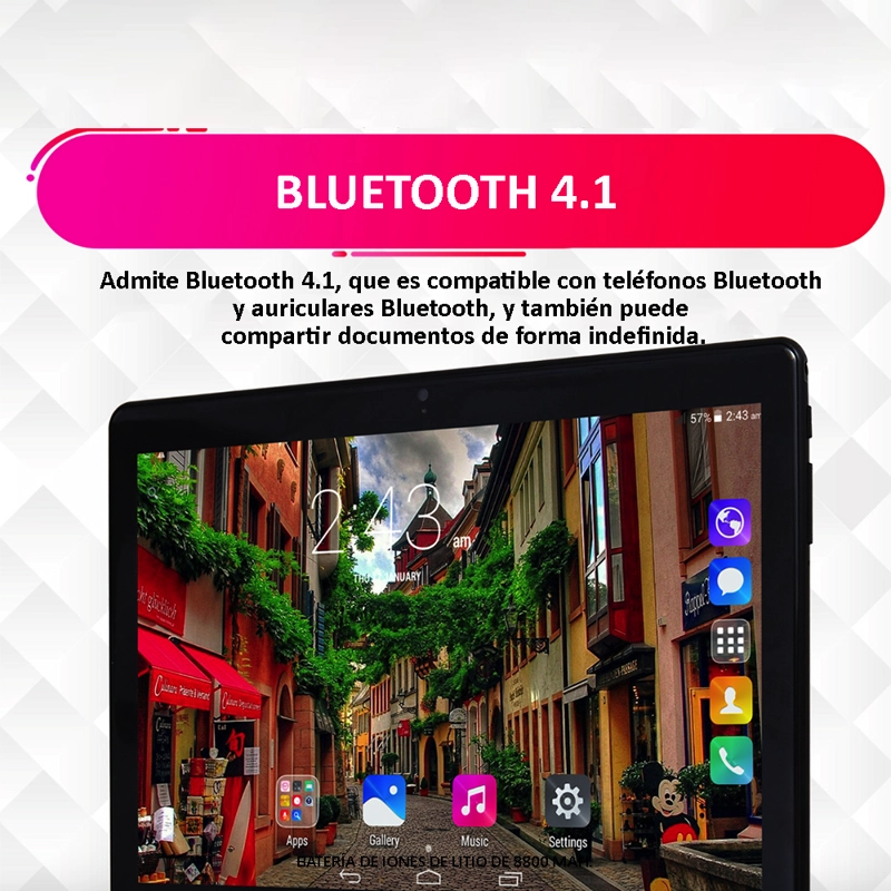 TABLET INTELIGENTE 10 PULGADAS 32GB ROM, 2 GB RAM + FUNDA - 5