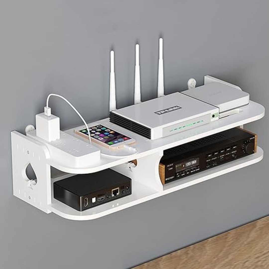 ESTANTERIA SOPORTE FLOTANTE DE PARED PARA TV, ORGANIZADOR - 4