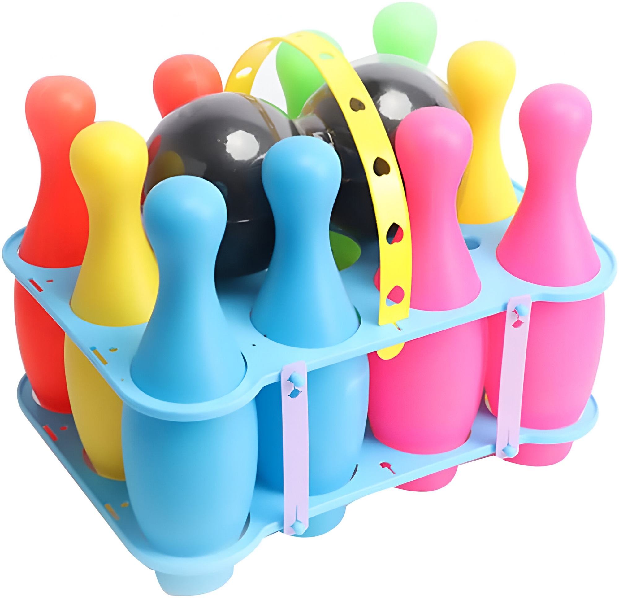 JUEGO DE BOWLING DE PLÁSTICO PARA NIÑOS 10 PINES + 2 PELOTAS - 1