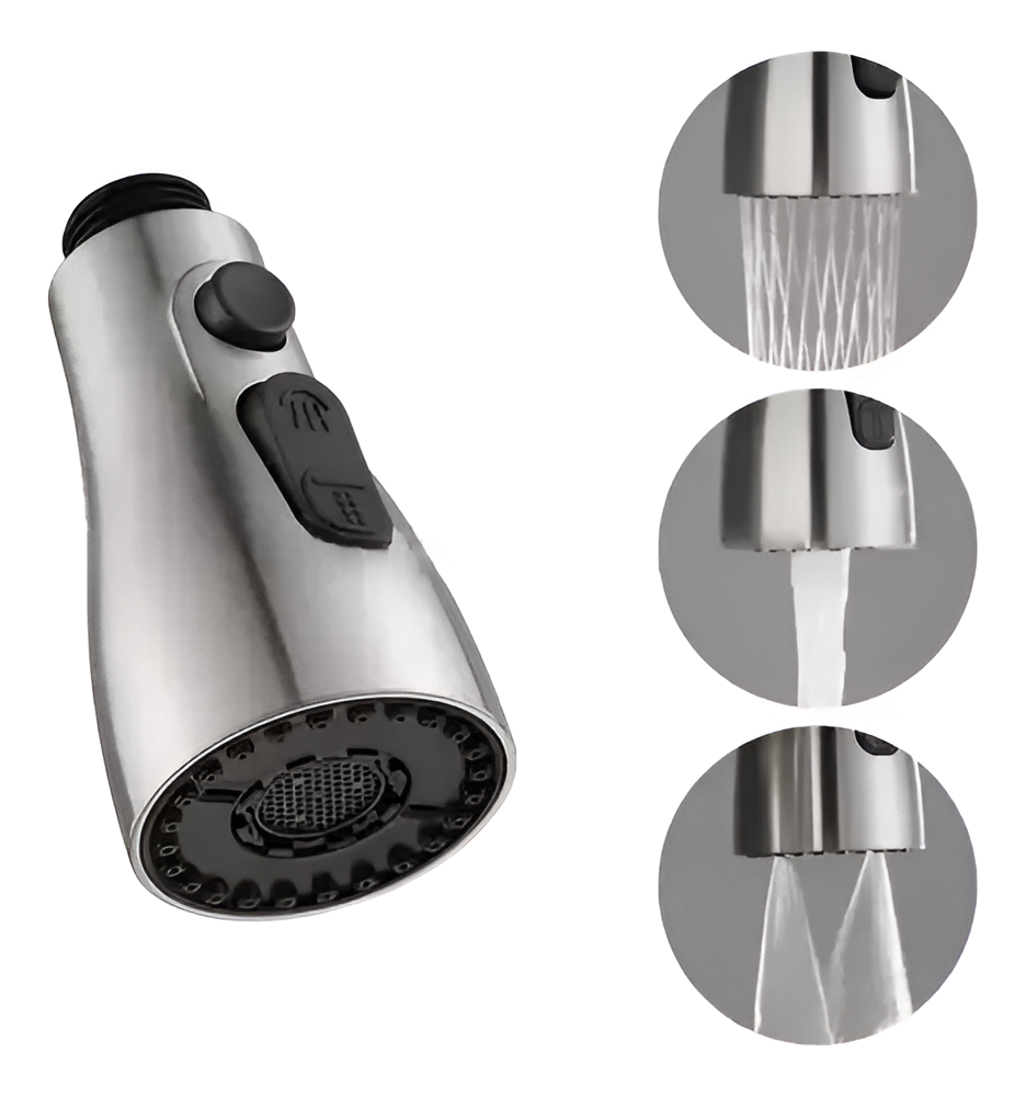 REPUESTOS PARA GRIFERÍA CRUSEC ADAPTADOR GRIFO ANTI SALPICADURAS FILTRO 3 VELOCIDADES - 1