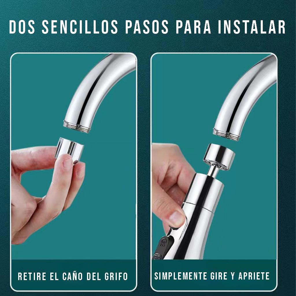 REPUESTOS PARA GRIFERÍA CRUSEC ADAPTADOR GRIFO ANTI SALPICADURAS FILTRO 3 VELOCIDADES - 6