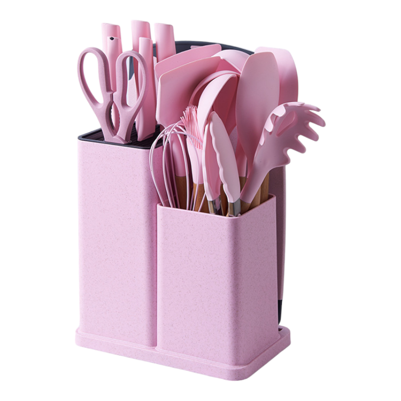 JUEGO UTENSILIOS 19 PIEZAS SILICONA ANTIADHERENTE DE COCINA - 1