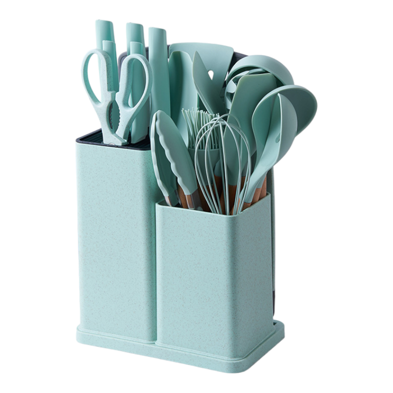 JUEGO UTENSILIOS 19 PIEZAS SILICONA ANTIADHERENTE DE COCINA - 1