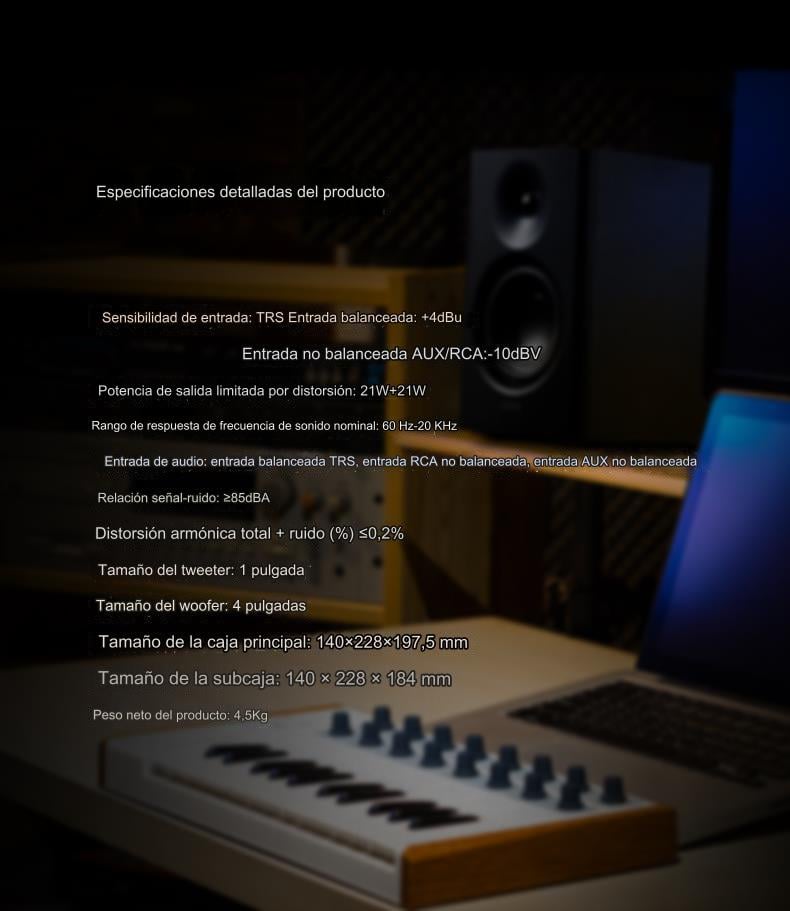 PARLANTE DUAL EDIFIER MR4 MONITOR ESTUDIO TRS ALTAVOZ - 4