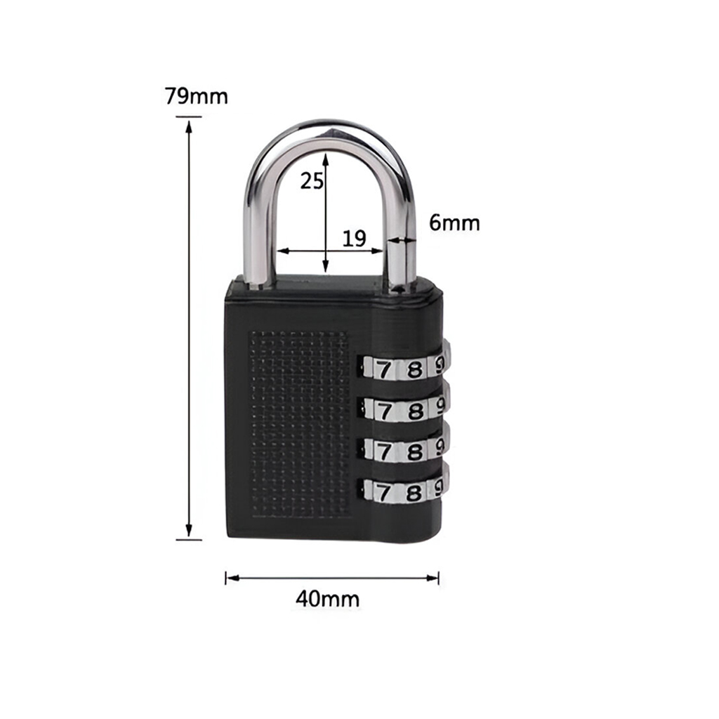 CANDADO DE COMBINACIÓN CRUSEC DE 4 DÍGITOS ANTIRROBO CERRADURA - 3