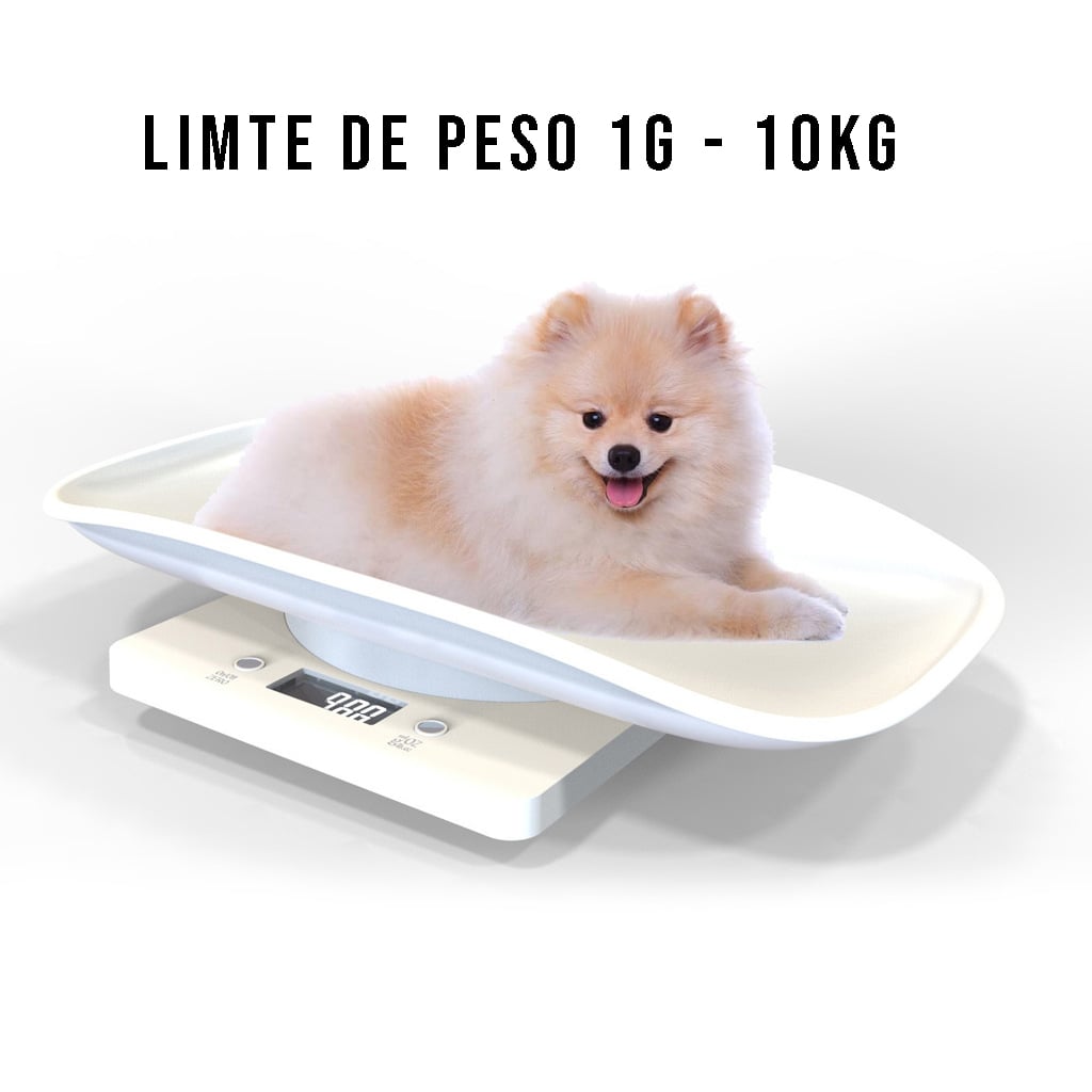 BALANZA BASCULA DIGITAL PARA MASCOTAS BEBES LCD 10KG - 2