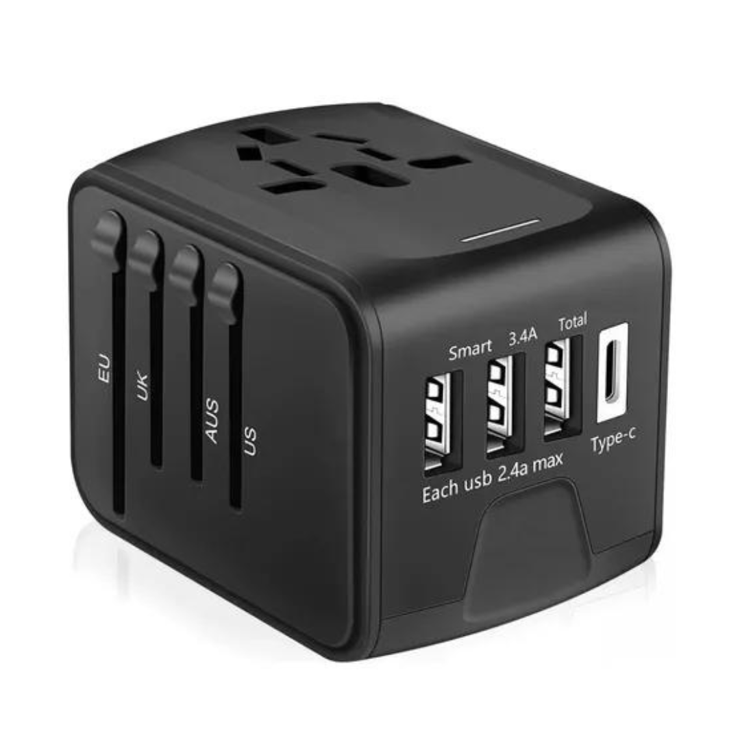 ADAPTADOR ENCHUFE MULTIFUNCIONAL UNIVERSAL USB 100V/240V