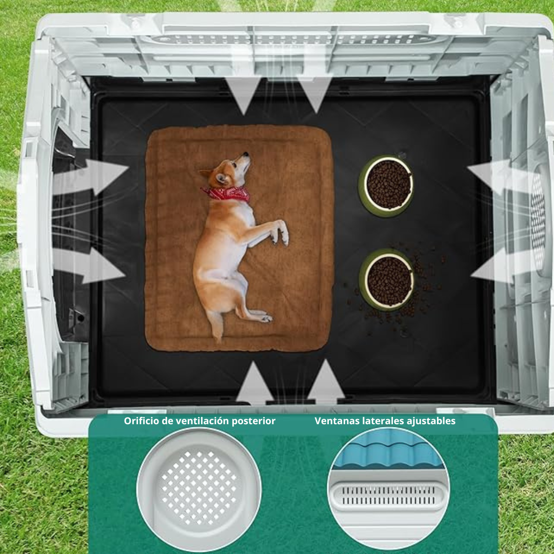 CASA PARA PERRO MASCOTAS EXTERIOR IMPERMEABLE 100X71X95 CM - 4