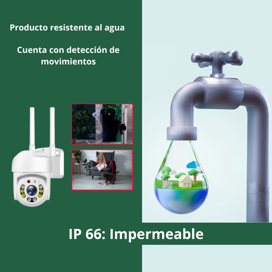 CÁMARA CRUSEC PTZ SEGURIDAD SMART HD WI-FI 360 EXTERIOR INTERIOR - 2