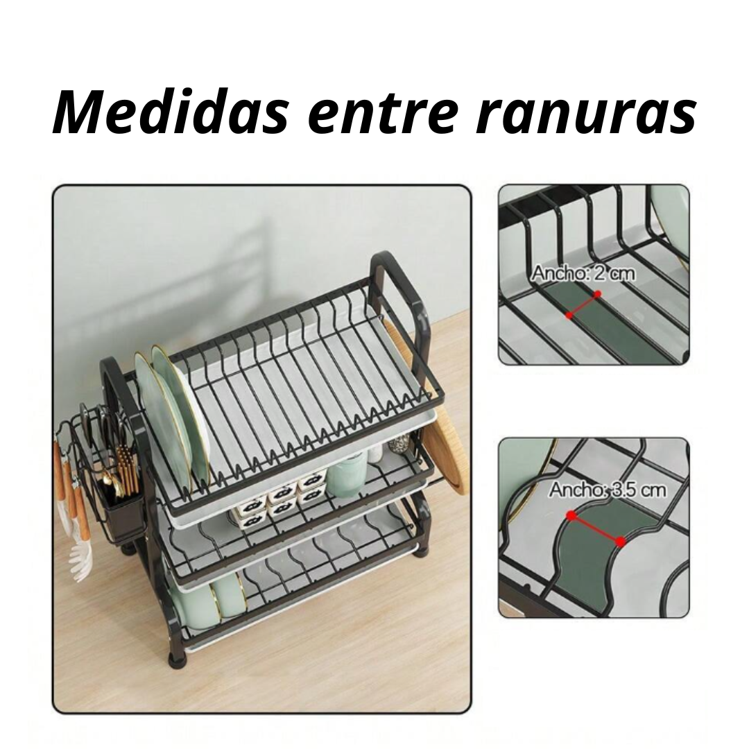 ESCURRIDOR SECADOR DE PLATOS 3 NIVELES ESTRUCTURA DE ACERO - 5