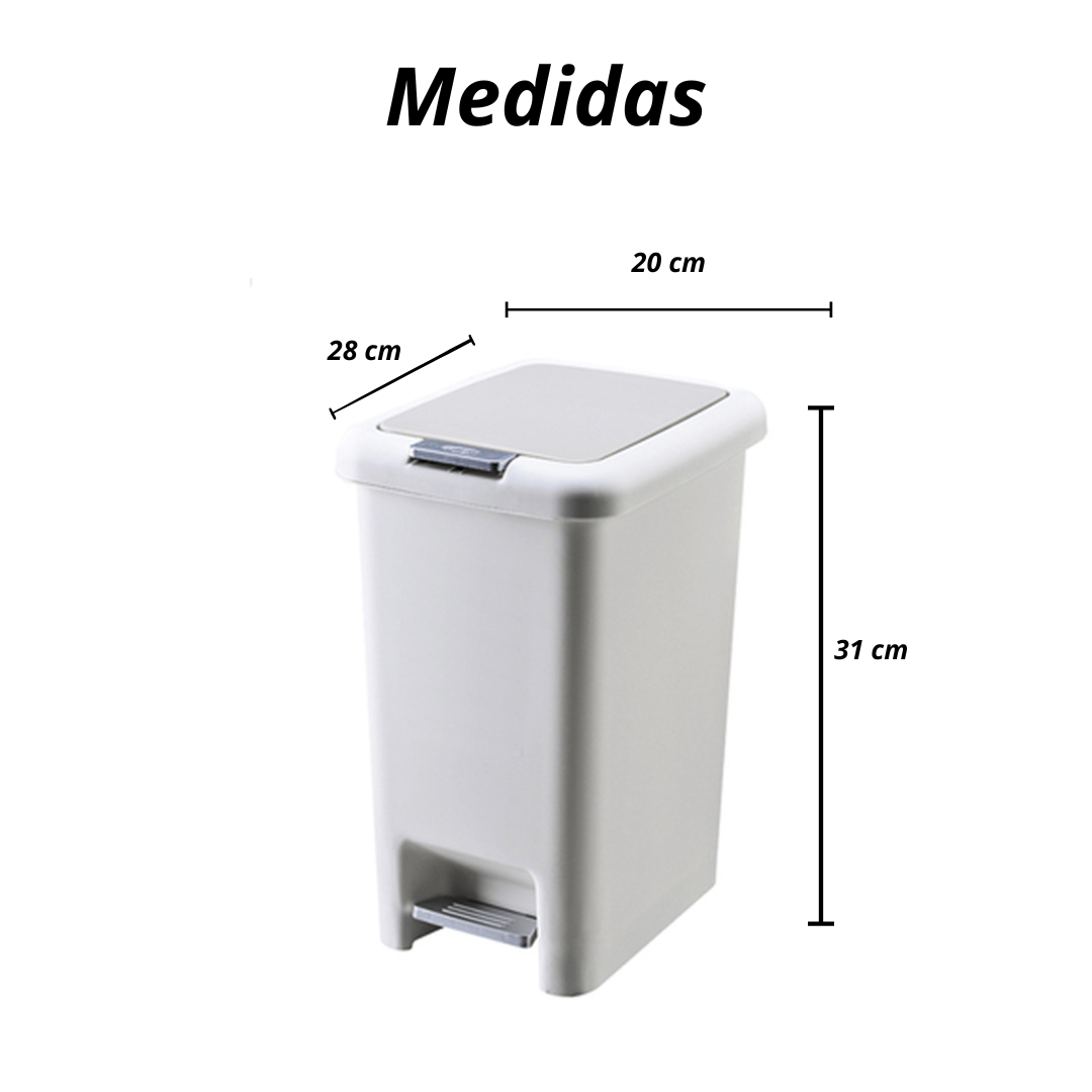 BASURERO CRUSEC COCINA CON PEDAL Y APERTURA A PRESIÓN 8 LITROS - 2