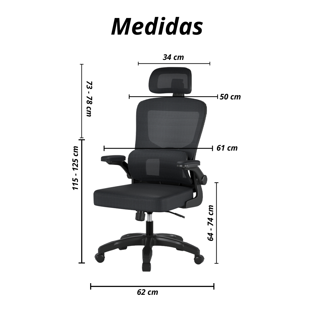 SILLA ESCRITORIO HOMEWORK ERGONÓMICA REPOSO LUMBAR CINTURA - 5