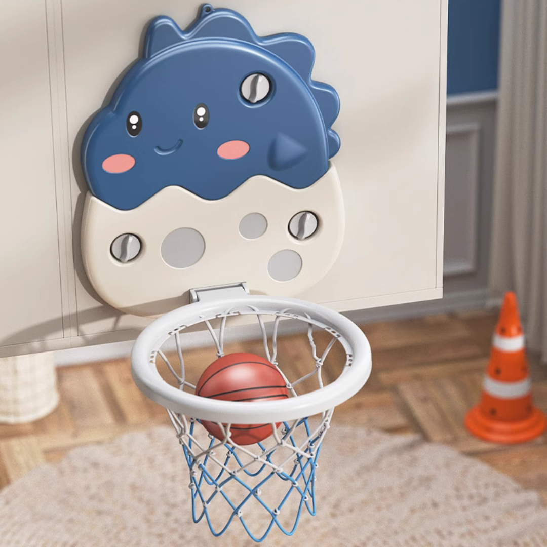 ARO DE BASKETBALL PARA NIÑOS CRUSEC AZUL DINOSAURIO INFANTIL AJUSTABLE - 2