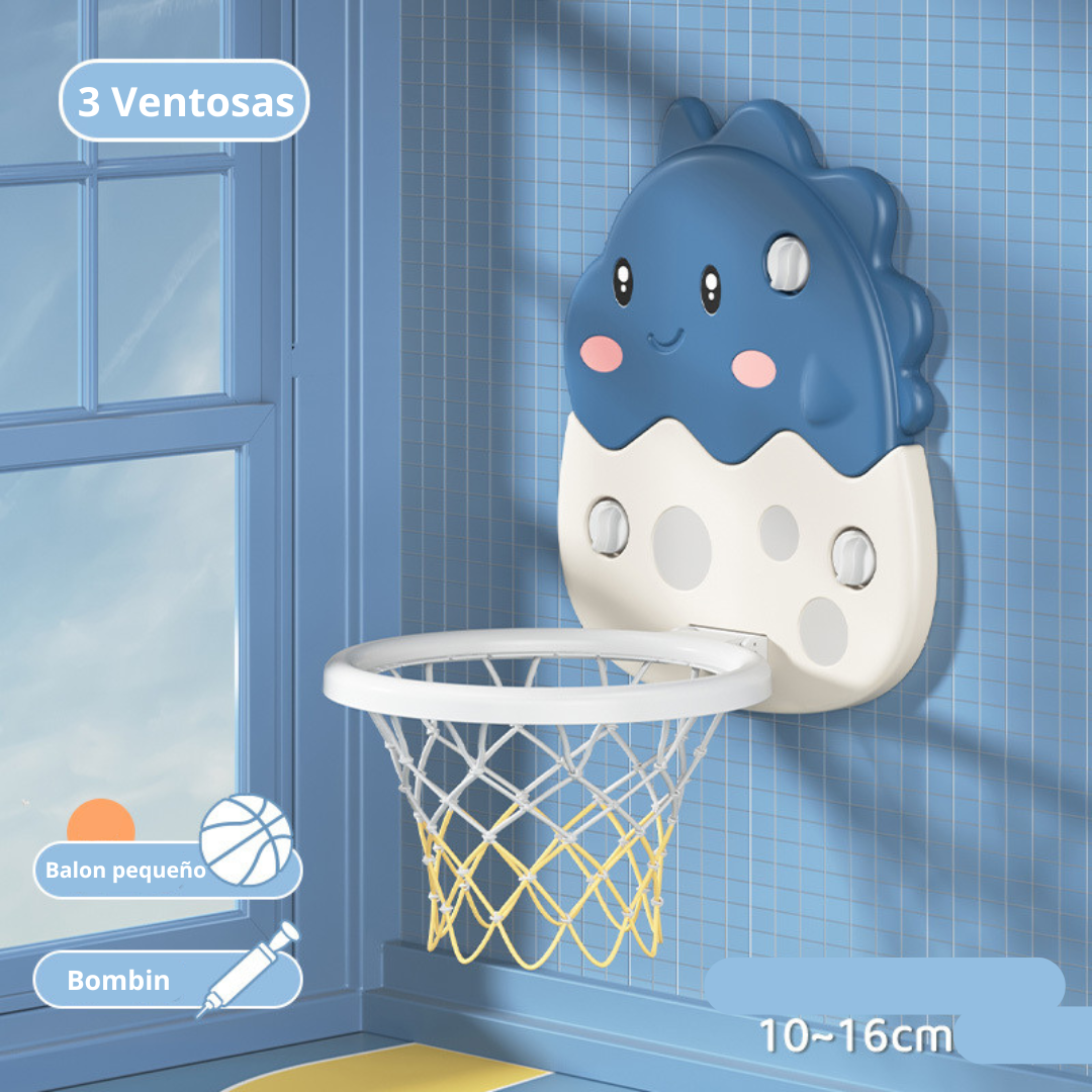 ARO DE BASKETBALL PARA NIÑOS CRUSEC AZUL DINOSAURIO INFANTIL AJUSTABLE - 3
