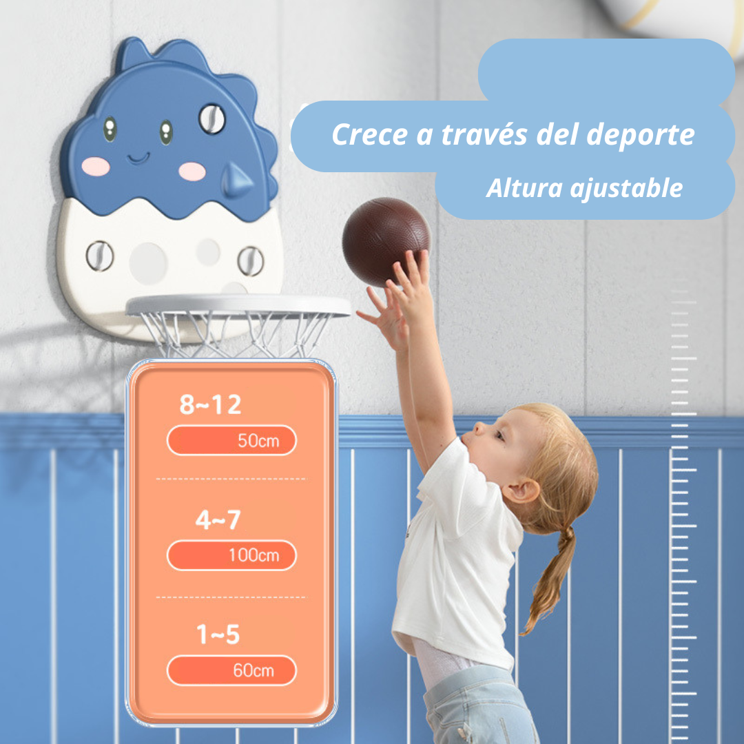 ARO DE BASKETBALL PARA NIÑOS CRUSEC AZUL DINOSAURIO INFANTIL AJUSTABLE - 4