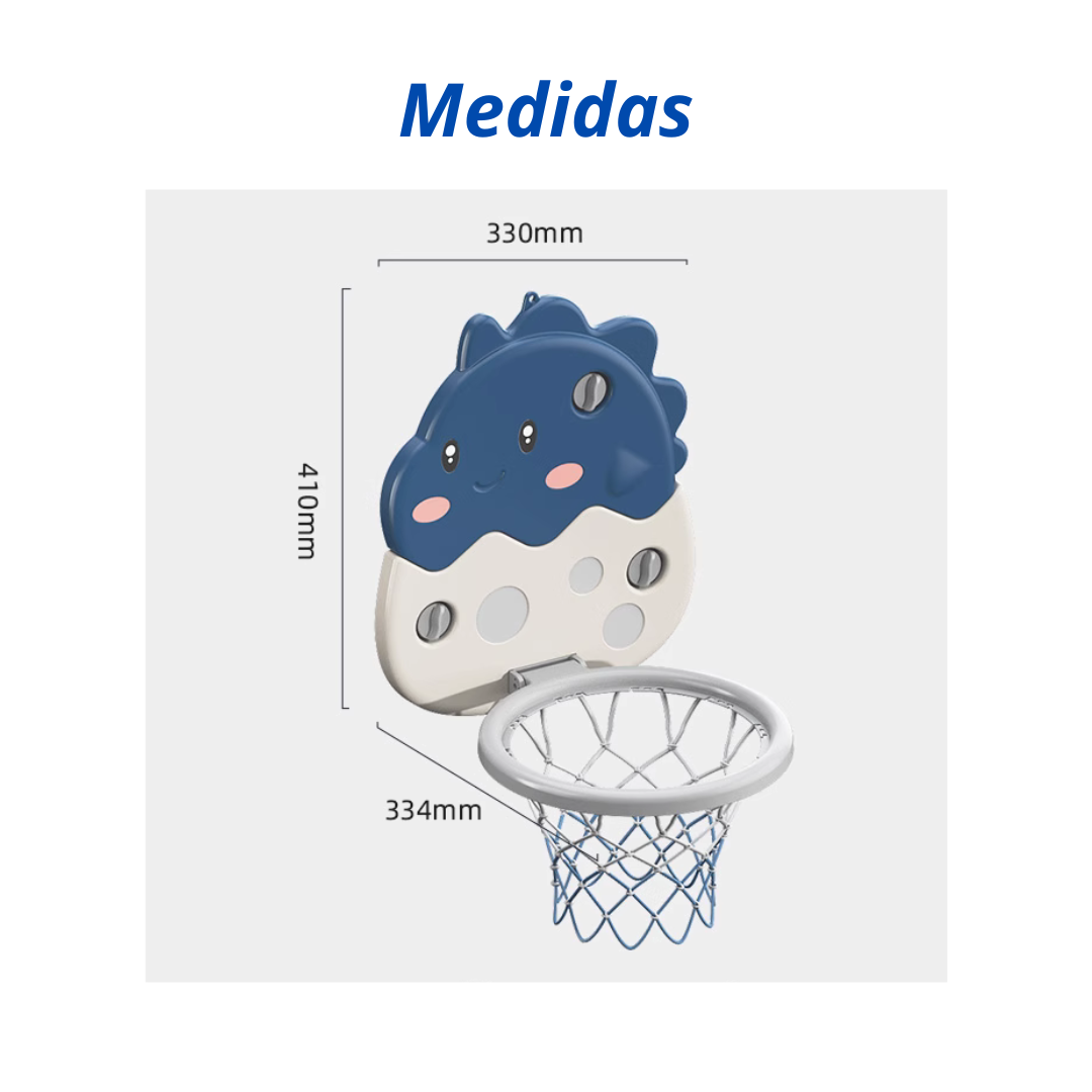 ARO DE BASKETBALL PARA NIÑOS CRUSEC AZUL DINOSAURIO INFANTIL AJUSTABLE - 5