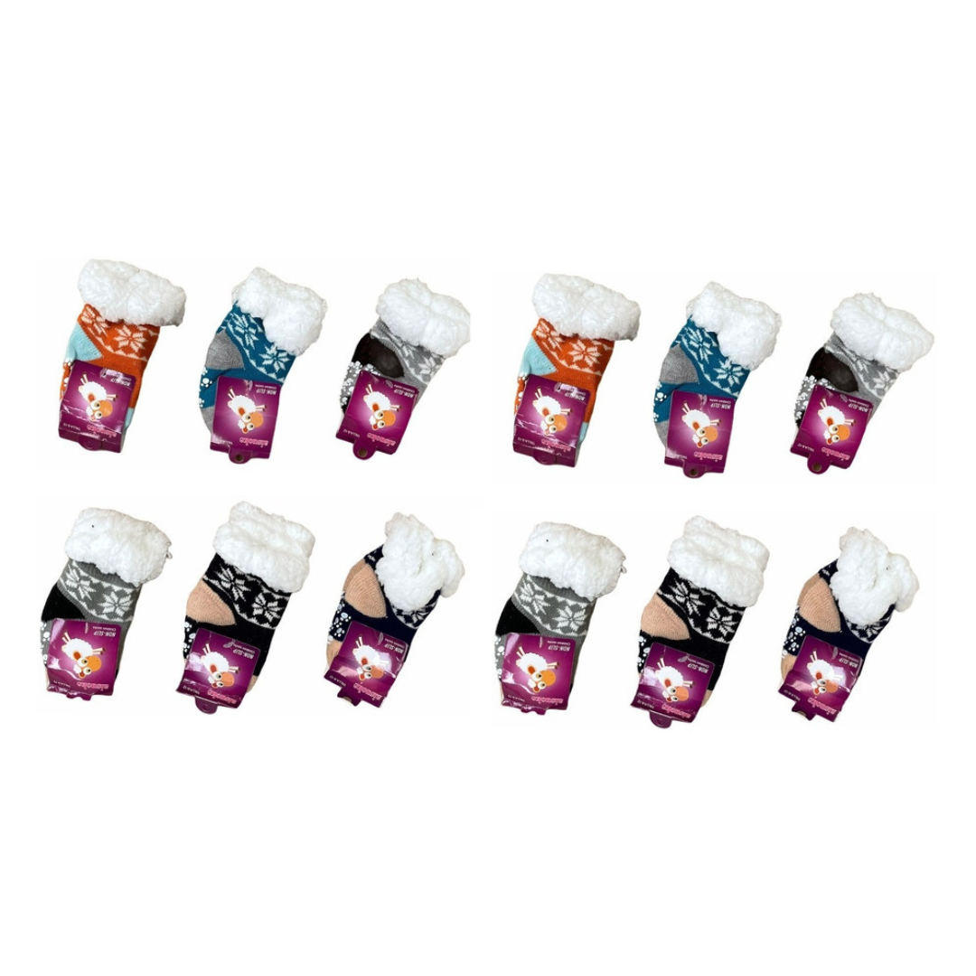 PACK 6 PARES CALCETINES HILO UNISEX CRUSEC CHIPORRO ANTIDESLIZANTE INTERIOR BABY - 1