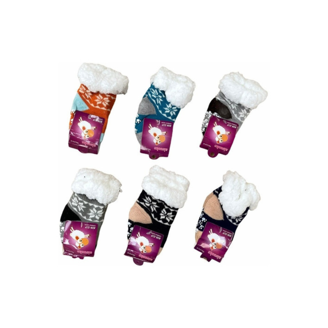 PACK 3 PARES CALCETINES HILO NIÑO CRUSEC CHIPORRO ANTIDESLIZANTE INTERIOR BABY - 1