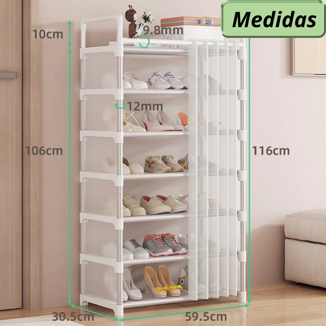 ZAPATERO CRUSEC 7 NIVELES METAL ORGANIZADOR + CORTINA ACERO - 2