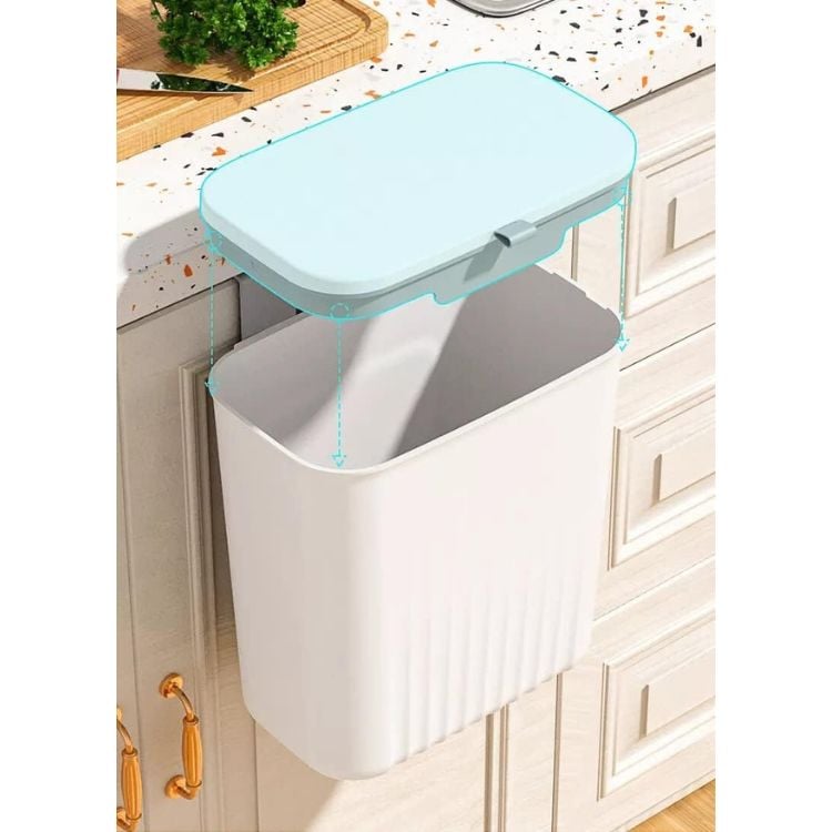 PAPELERA DE COCINA CRUSEC M1 PLÁSTICO 9 LITROS BASURERO PARA BAÑO - 2