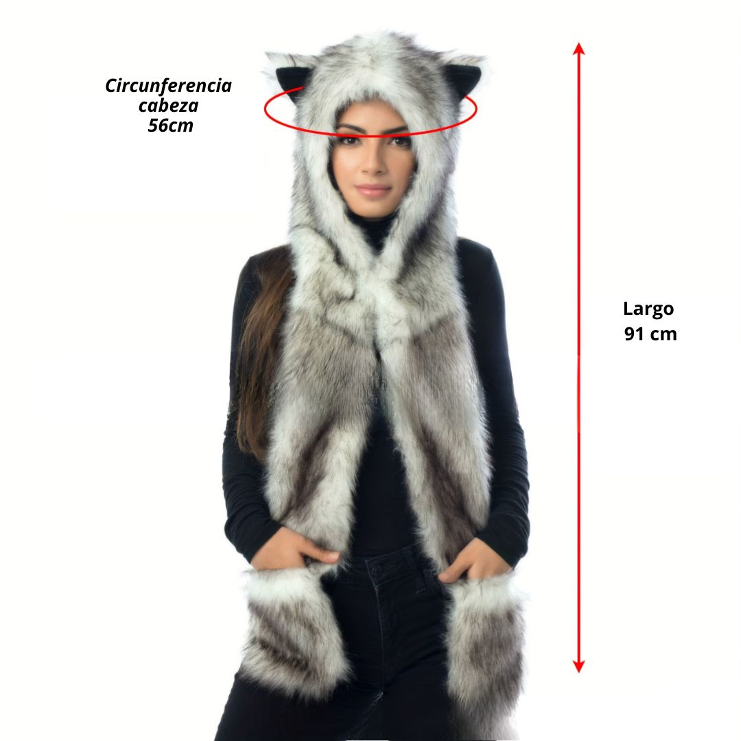 GORROS CRUSEC GRIS CON OREJAS Y BOLSILLO UNISEX INVIERNO - 4