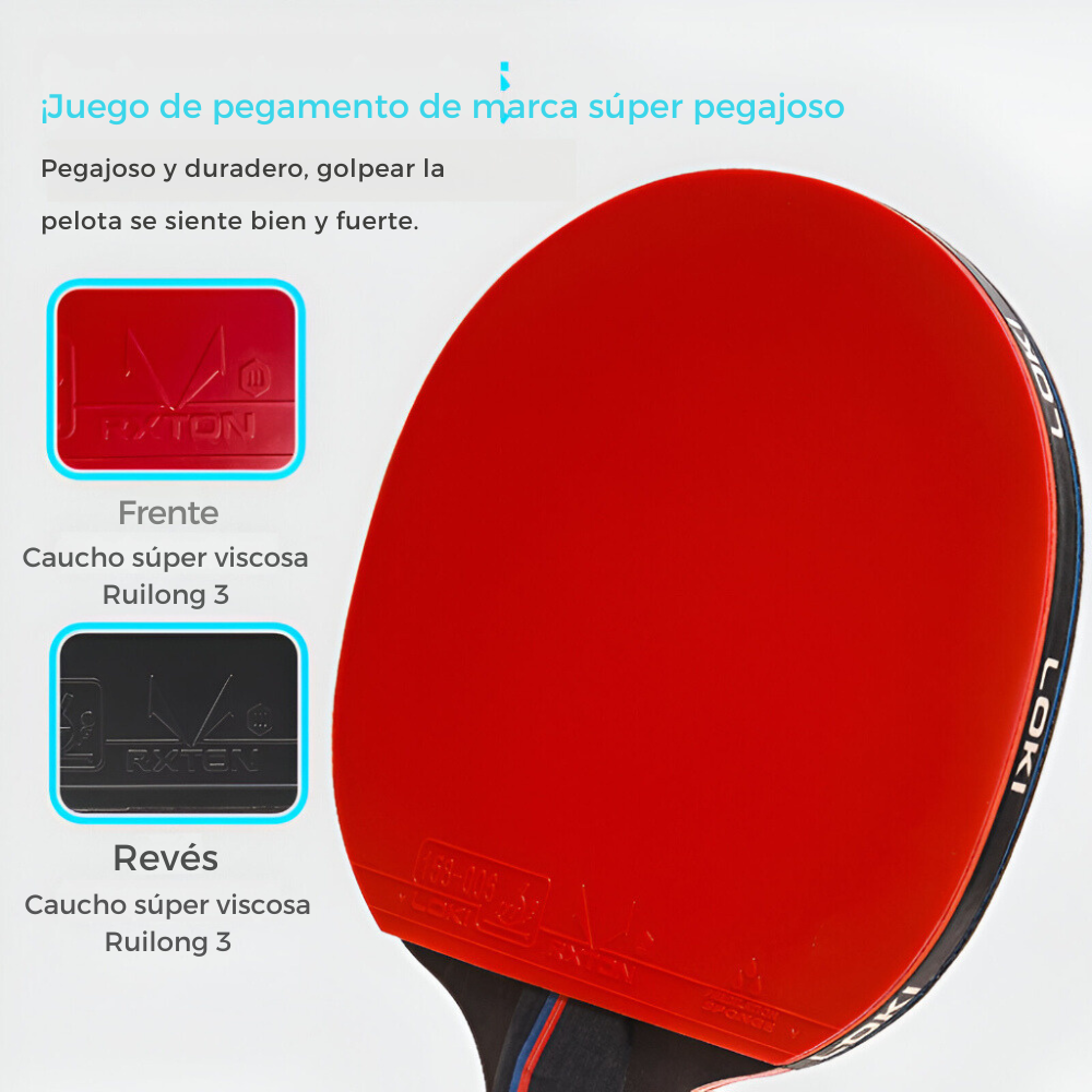 PALETA TENIS DE MESA / PING PONG CRUSEC MADERA / SILICONA 6 ESTRELLAS PRO CARBON PERFORMANCE - 3