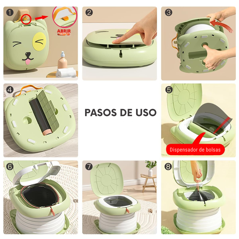 PELELA CRUSEC M1 BEBÉ BACINICA NIÑOS PLEGABLE BAÑO PORTÁTIL VERDE - 5
