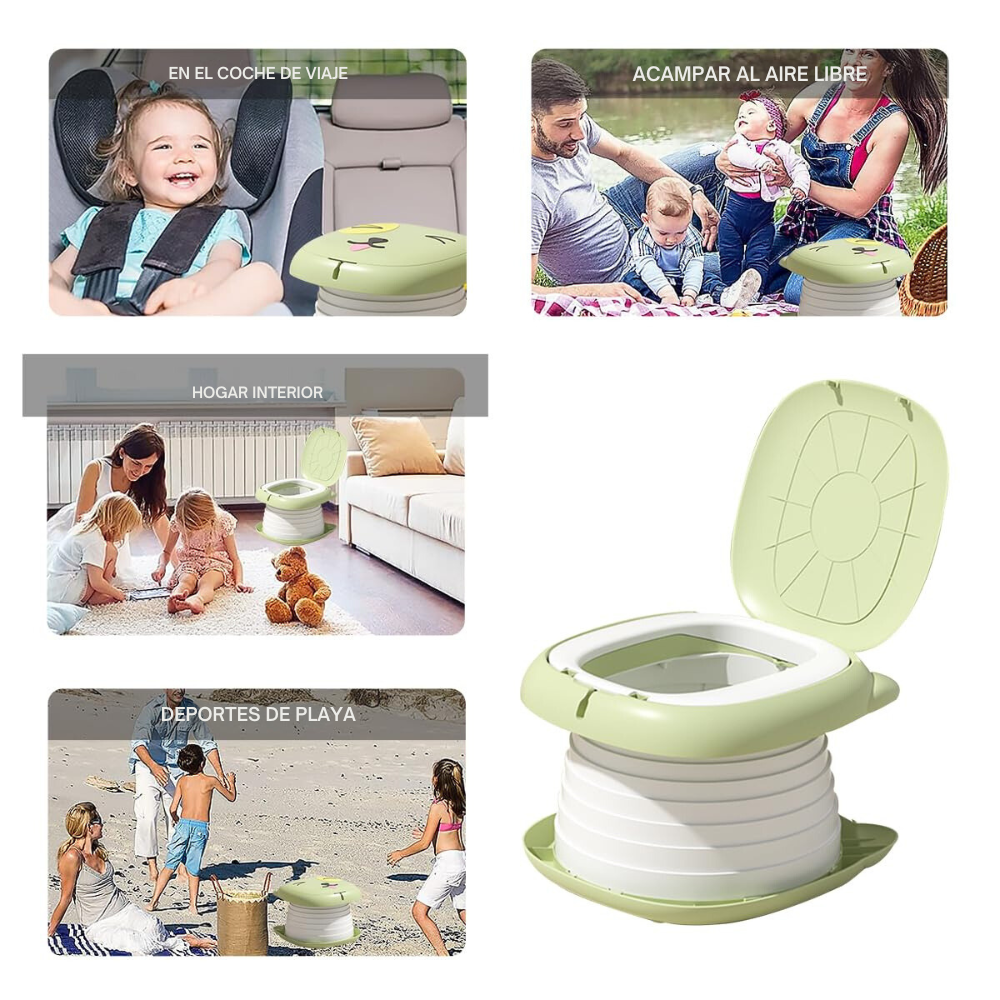 PELELA CRUSEC M1 BEBÉ BACINICA NIÑOS PLEGABLE BAÑO PORTÁTIL VERDE - 7