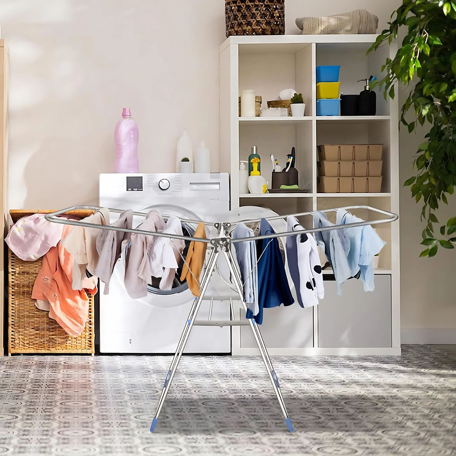 TENDEDERO PLEGABLE PARA ROPA METÁLICO COLGADERO 150 CM - 5