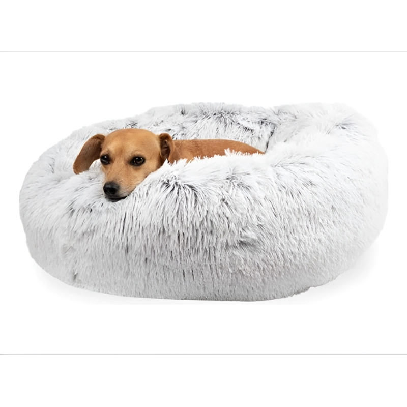 CAMA NIDO DE FELPA PARA MASCOTAS CON FORMA DE ROSCA 100 CM - 3