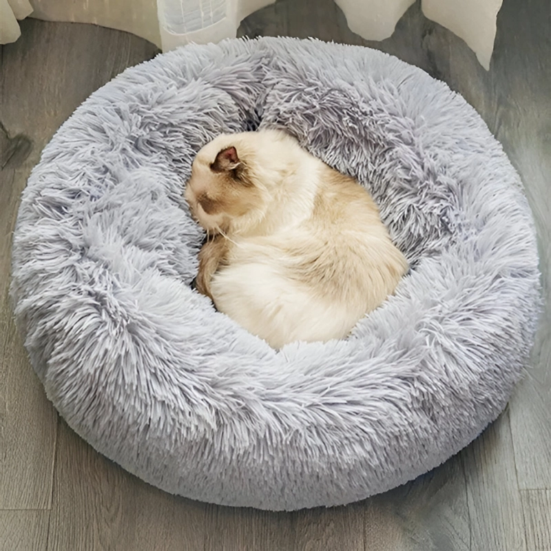 CAMA NIDO DE FELPA PARA MASCOTAS CON FORMA DE ROSCA 100 CM - 5